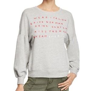Sundry Balloon Sleeve Embroidered Crewneck, Size L